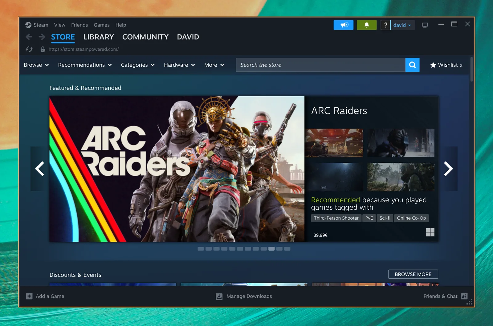 نمایش فروشگاه بازی Steam روی Omarchy